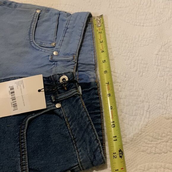 Ragged denim half and half shorts. XS - Picture 9 of 10